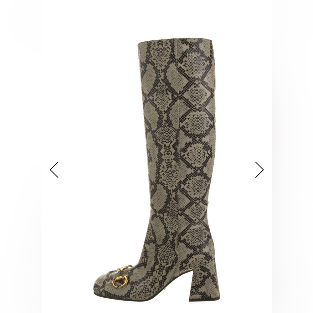 Gucci Snakeskin Pattern Heeled Boots🐍🐍